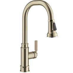KRAUS Allyn Industrial Pull-Down Kitchen Faucet in Antique Champagne Bronze