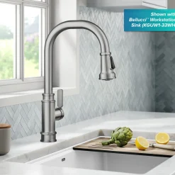 KRAUS Allyn Industrial Pull-Down Kitchen Faucet in Spot-Free Stainless Steel