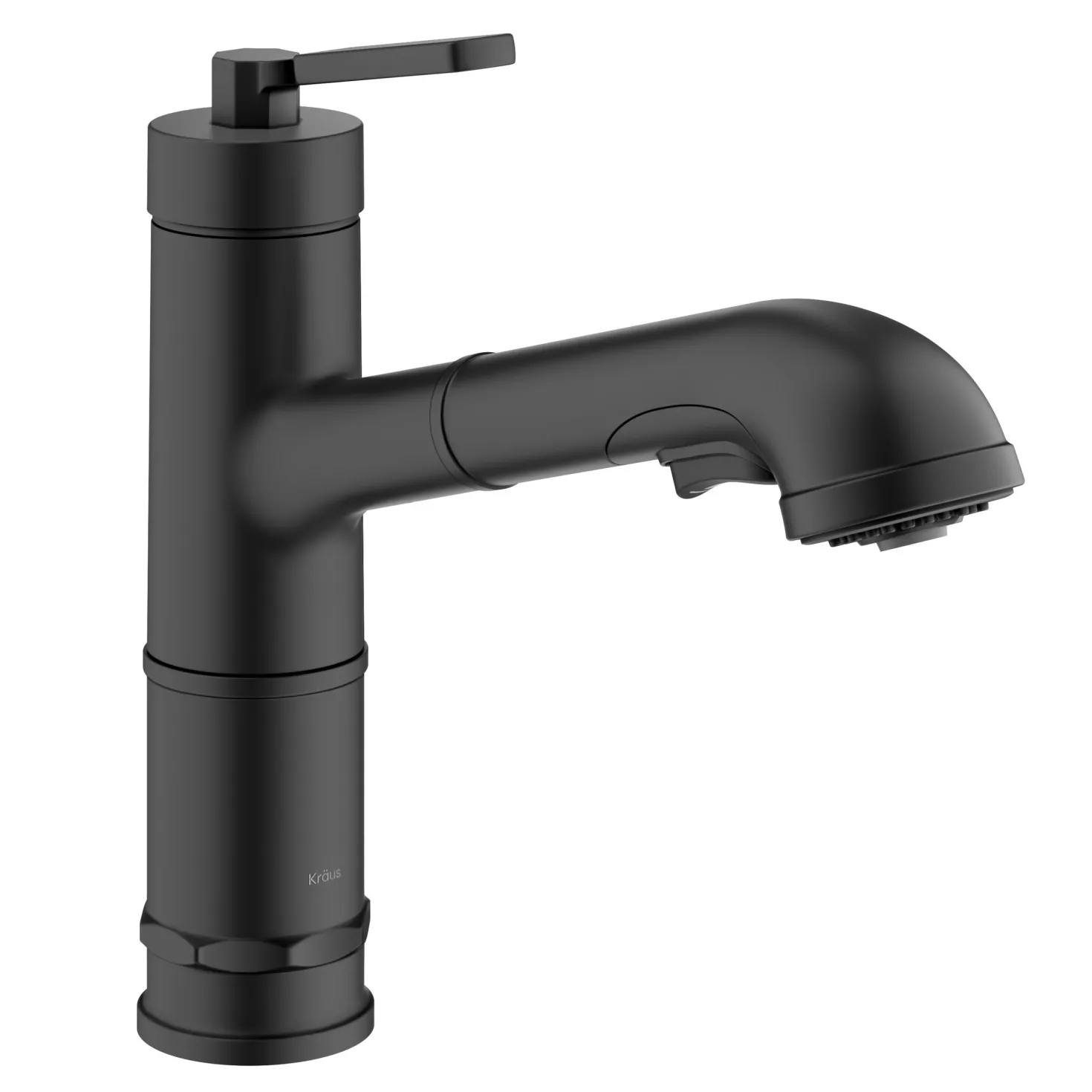 KRAUS Allyn Industrial Pull-Out Single Handle Kitchen Faucet in Matte Black