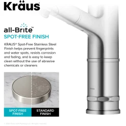 KRAUS Allyn Industrial Pull-Out Single Handle Kitchen Faucet in Spot-Free Stainless Steel