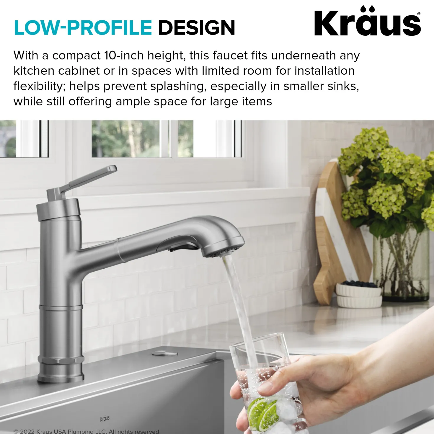 KRAUS Allyn Industrial Pull-Out Single Handle Kitchen Faucet in Spot-Free Stainless Steel