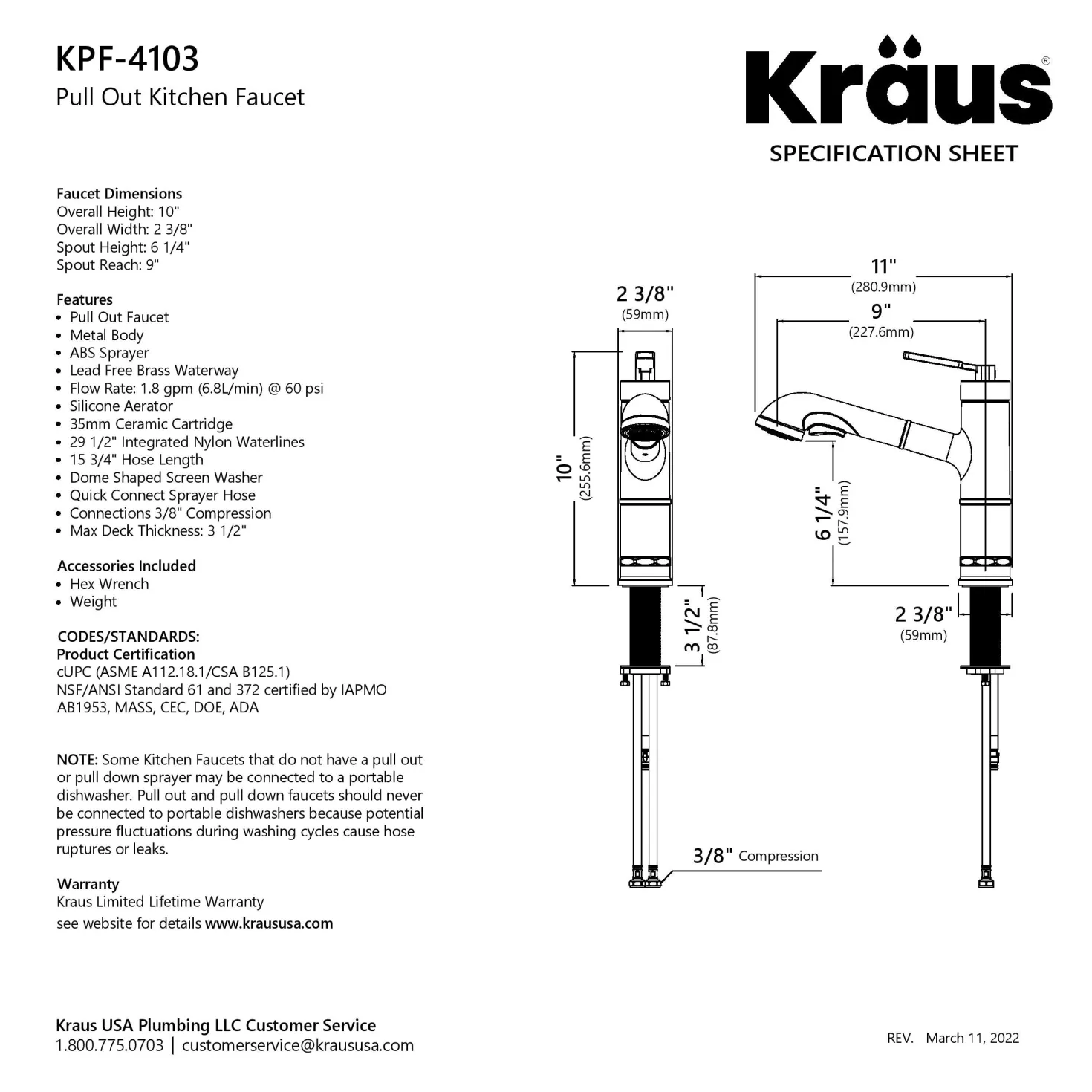 KRAUS Allyn Industrial Pull-Out Single Handle Kitchen Faucet in Spot-Free Stainless Steel