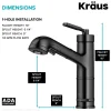 KRAUS Allyn Industrial Pull-Out Single Handle Kitchen Faucet in Black Stainless