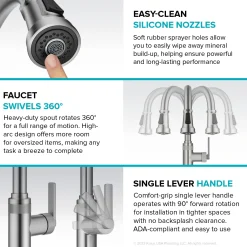 KRAUS Allyn Matte Black Nut & Bolt Diamond Cut Kitchen Faucet
