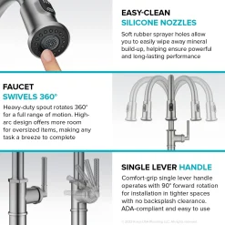 KRAUS Allyn Nut & Bolt Diamond Cut Brushed Gold Kitchen Faucet