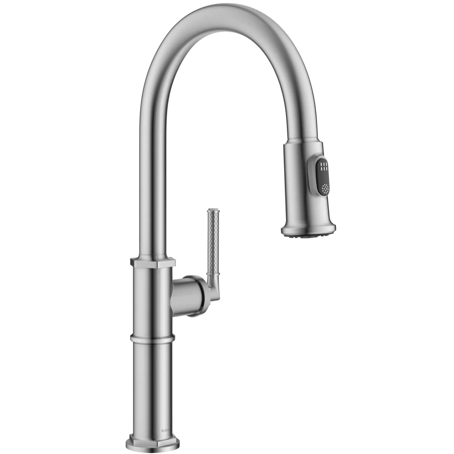 KRAUS Allyn Nut & Bolt Diamond Cut Spot Free Stainless Kitchen Faucet