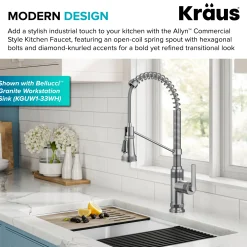 KRAUS Allyn Single Handle Pull Down Kitchen Faucet in Spot-Free Stainless Steel