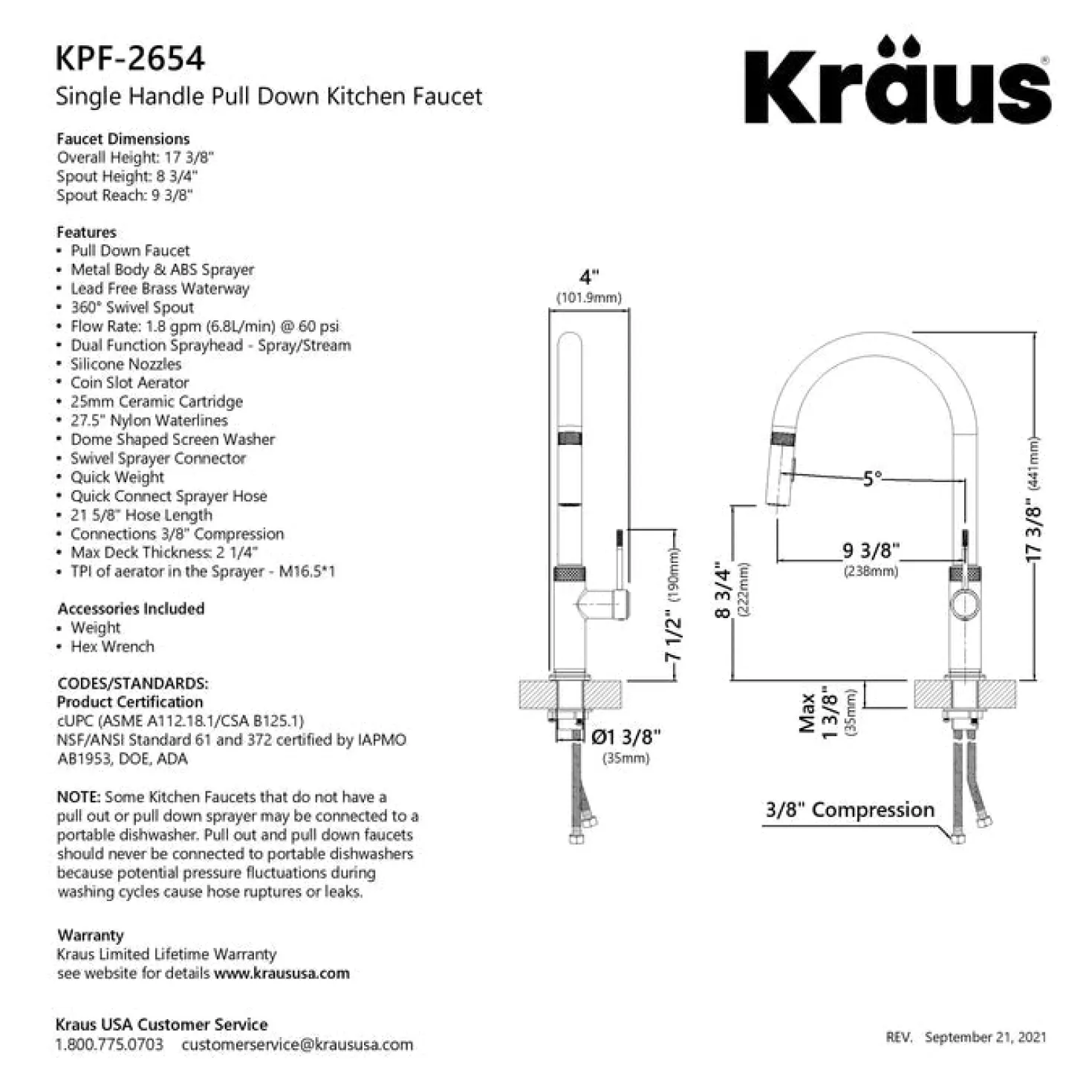KRAUS Allyn Stainless Single Handle Kitchen Faucet with Diamond Cut