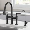 KRAUS Allyn Transitional Bridge Kitchen Faucet & Water Filter Faucet in Matte Black