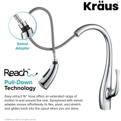 KRAUS Ansel Dual Function Pull-Down Kitchen Faucet in Chrome - Discontinued