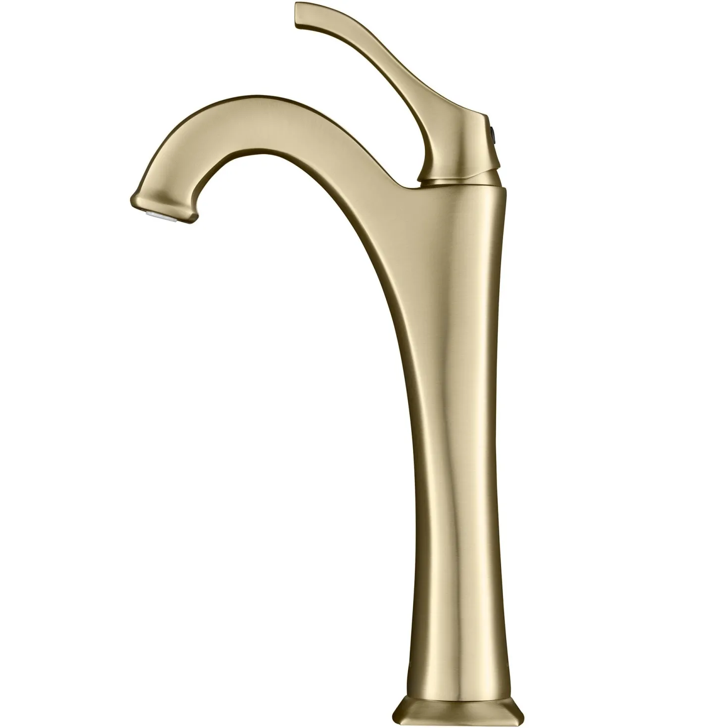 KRAUS Arlo Brushed Gold Tall Vessel Bathroom Faucet with Pop-Up Drain