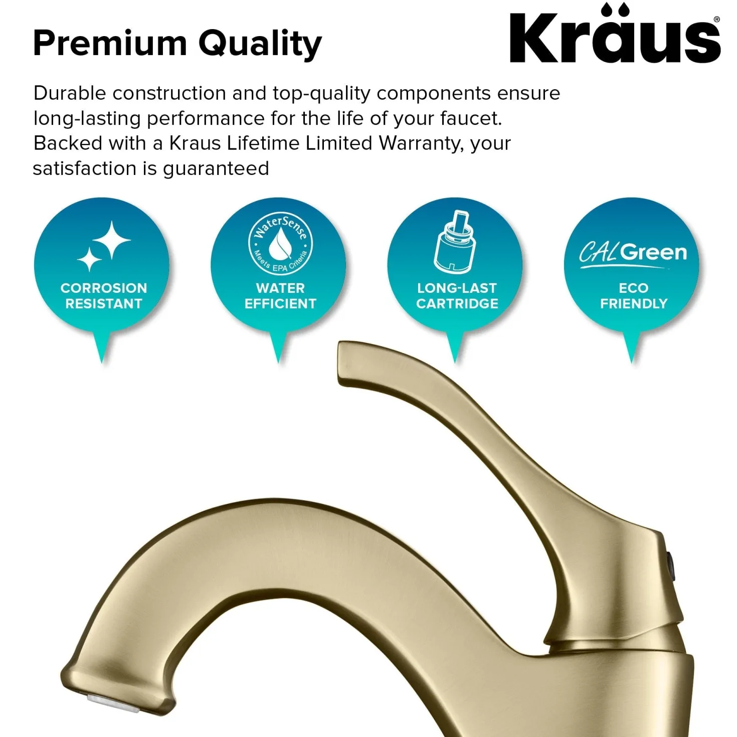 KRAUS Arlo Brushed Gold Tall Vessel Bathroom Faucet with Pop-Up Drain