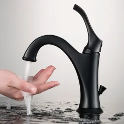 KRAUS Arlo Single Handle Basin Bathroom Faucet in Matte Black