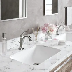 KRAUS Arlo Single Handle Bathroom Faucet with Lift Rod Drain and Deck Plate in Chrome