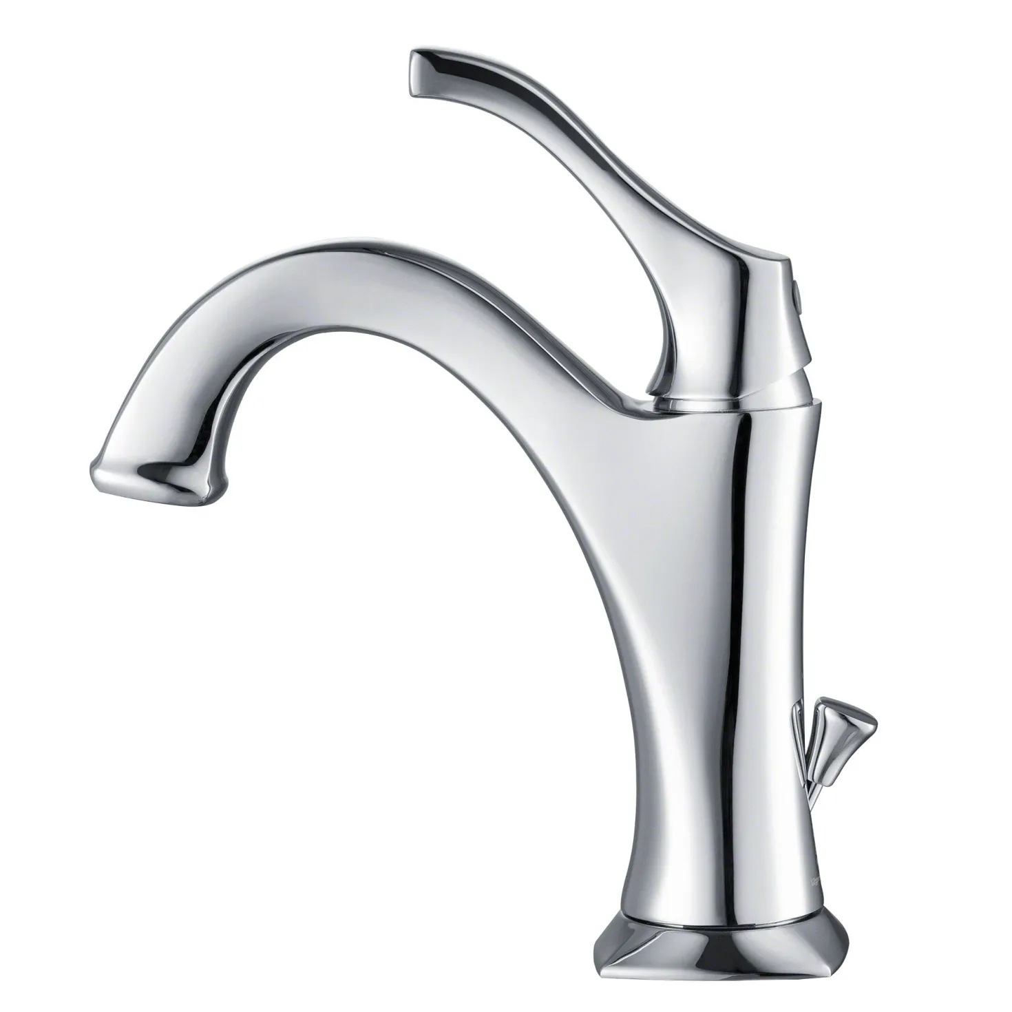 KRAUS Arlo Single Handle Bathroom Faucet with Lift Rod Drain and Deck Plate in Chrome