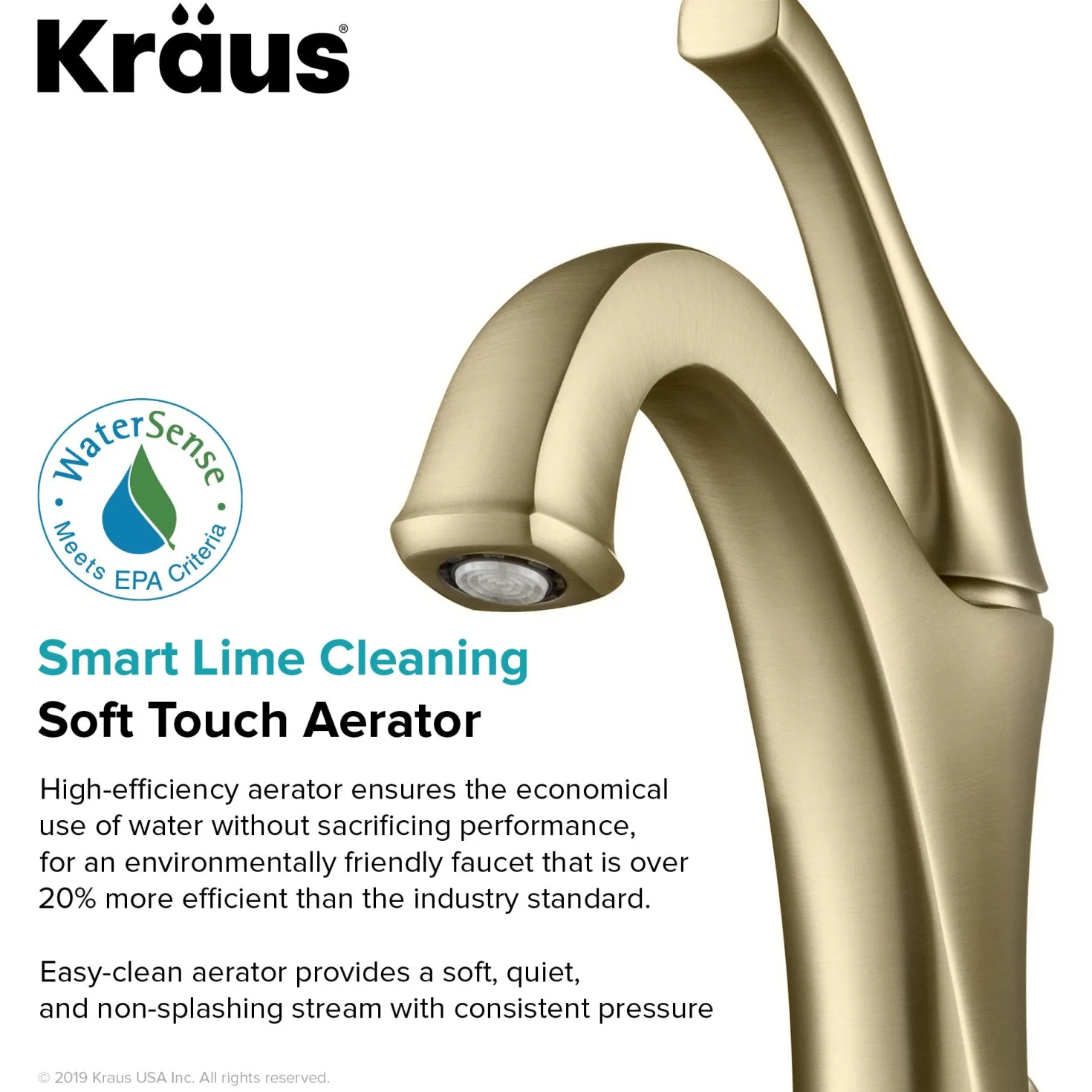 KRAUS Arlo Single Handle Bathroom Faucet with Lift Rod Drain and Deck Plate in Brushed Gold