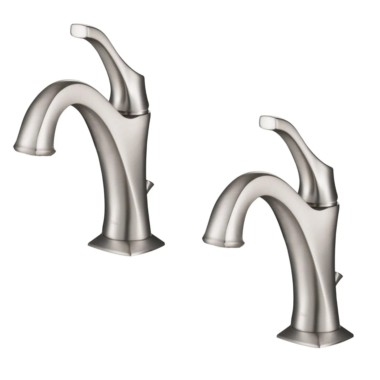 KRAUS Arlo Single Handle Bathroom Faucet with Lift Rod Drain and Deck Plate in Spot Free Stainless Steel