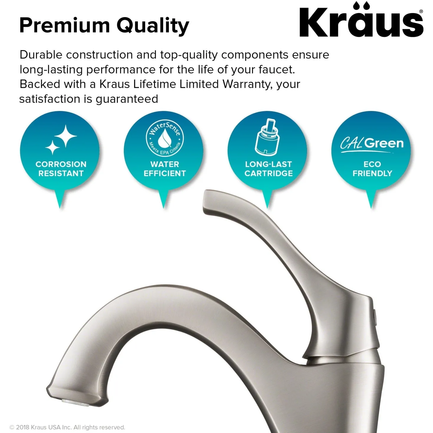 KRAUS Arlo Single Handle Bathroom Faucet with Lift Rod Drain and Deck Plate in Spot Free Stainless Steel