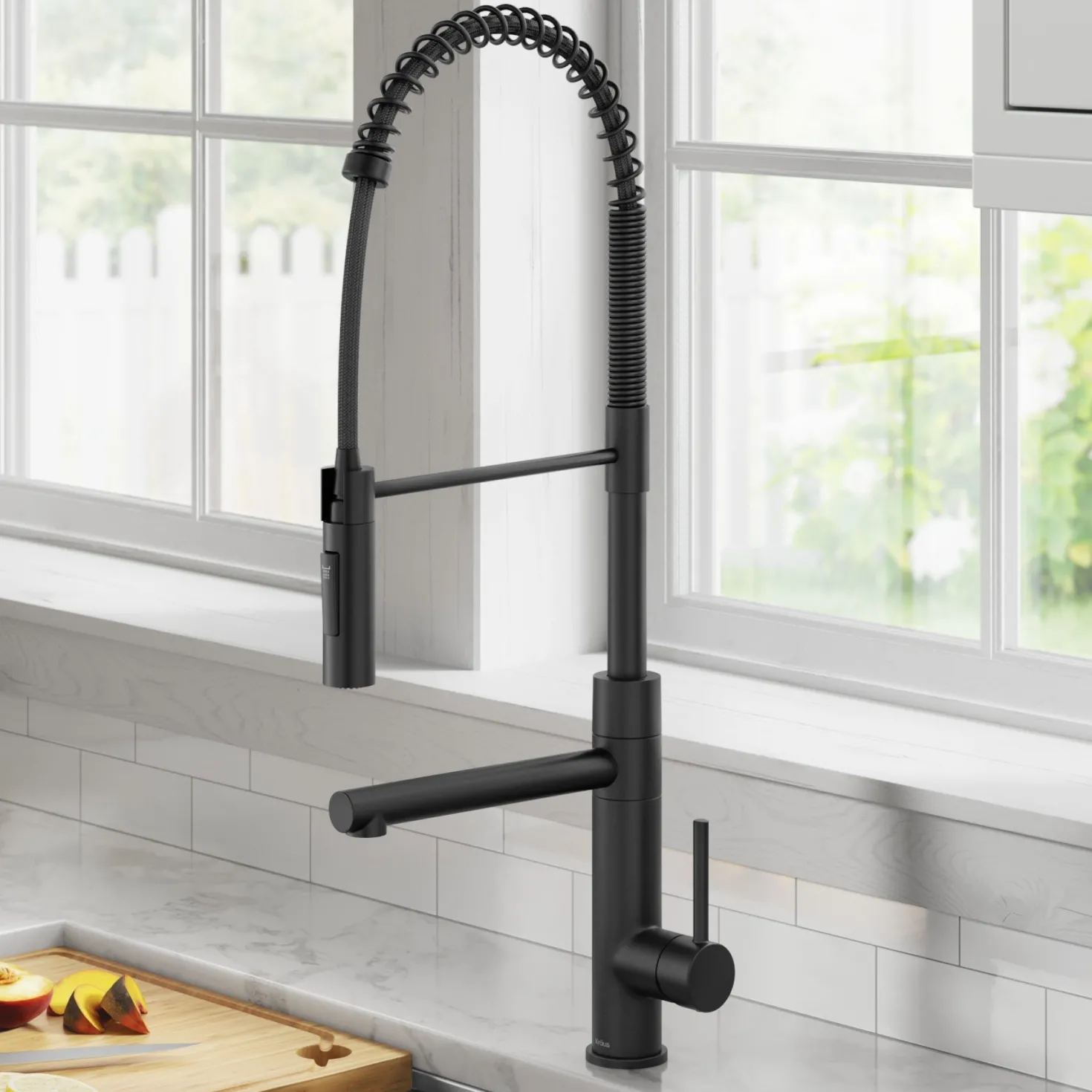 KRAUS Artec Pro Commercial Style Single Handle Kitchen Faucet with Pot Filler in Matte Black