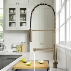 KRAUS Artec Pro Commercial Style Single Handle Kitchen Faucet with Pot Filler in Spot Free Antique Champagne Bronze