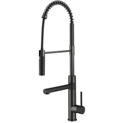 KRAUS Artec Pro Commercial Style Single Handle Kitchen Faucet with Pot Filler in Matte Black / Spot Free Black Stainless Steel