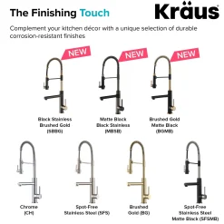 KRAUS Artec Pro 2-Function Commercial Style Pre-Rinse Kitchen Faucet in Matte Black/Black Stainless