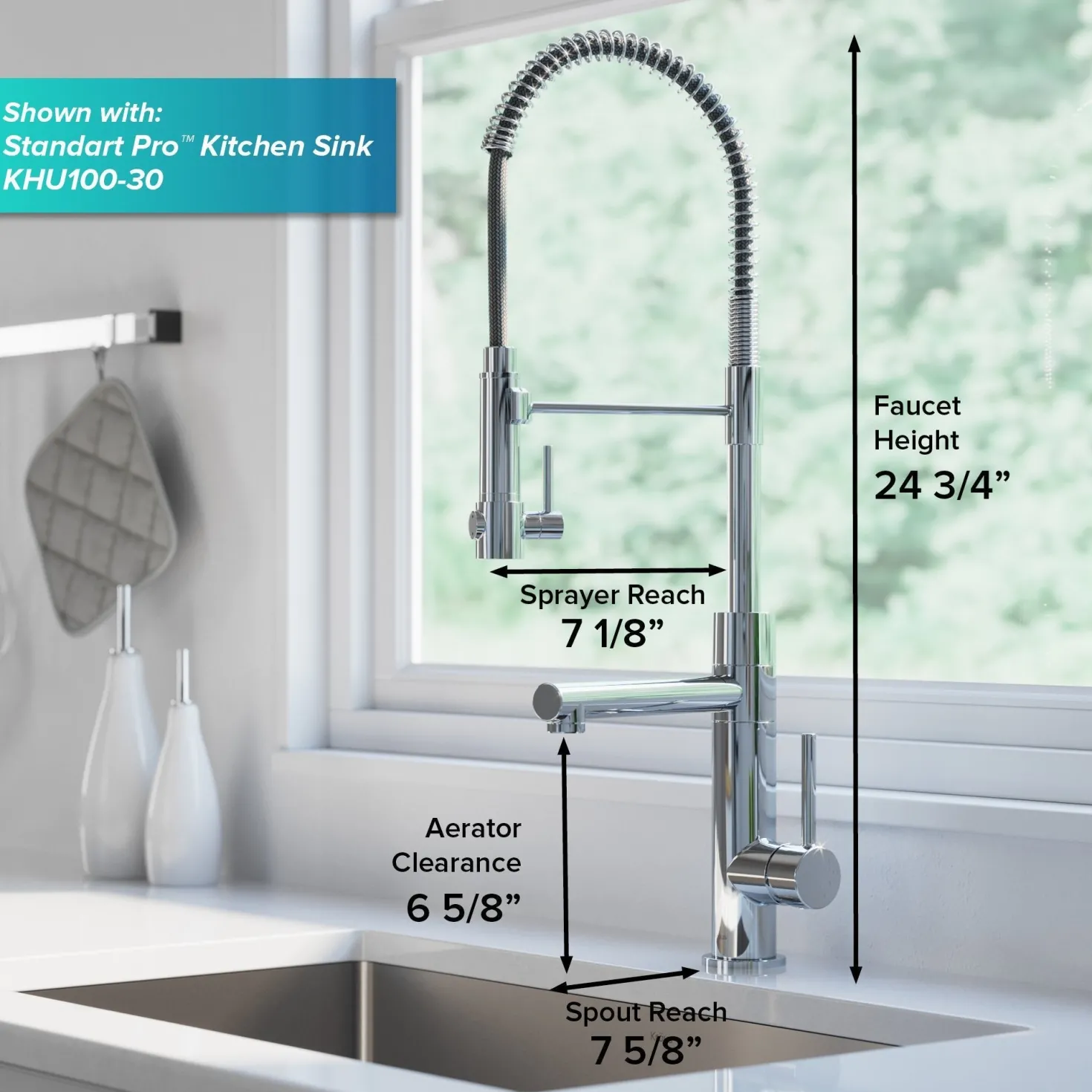 KRAUS Artec Pro 2-Function Commercial Style Pre-Rinse Kitchen Faucet in Spot Free Antique Champagne Bronze with Soap Dispenser