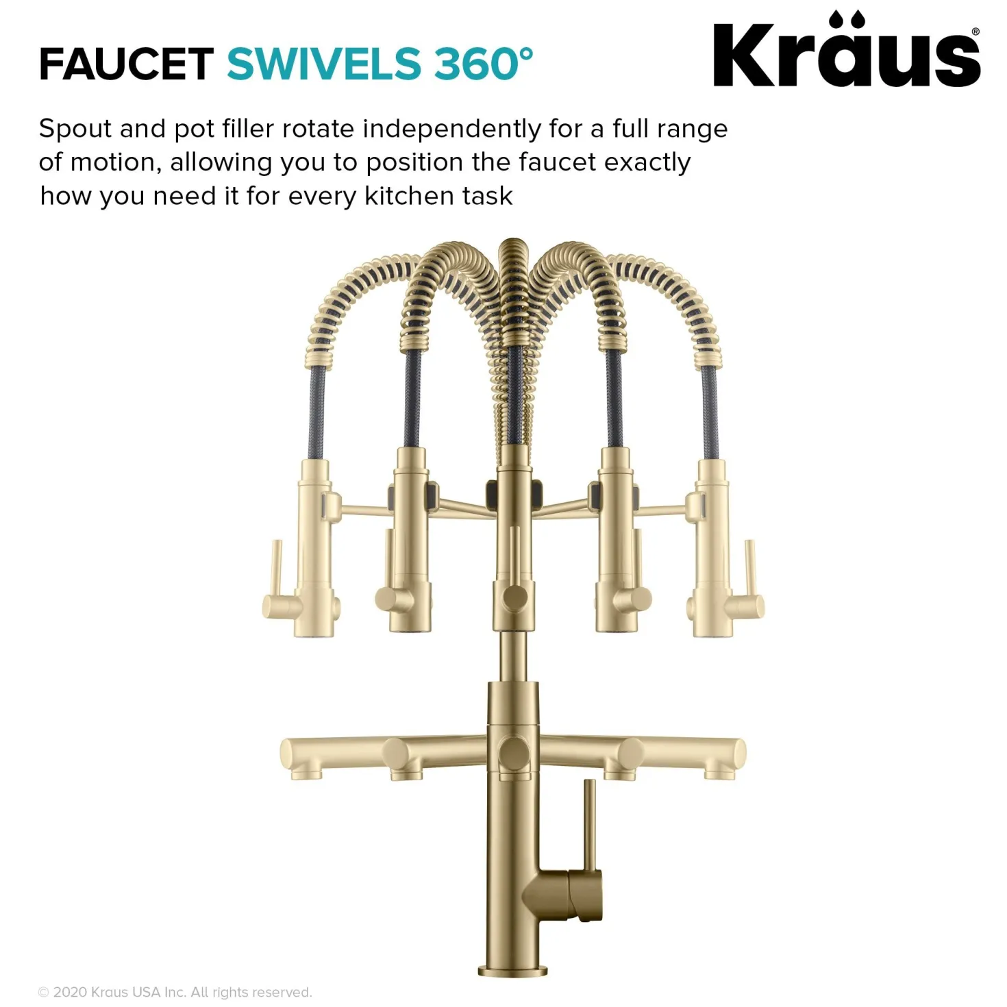 KRAUS Artec Pro 2-Function Commercial Style Pre-Rinse Kitchen Faucet in Spot Free Antique Champagne Bronze