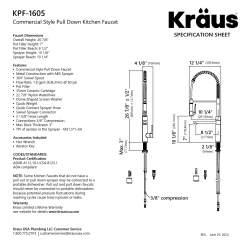 KRAUS Artec Pro 2-Function Single Handle Pull Down Kitchen Faucet in Spot-Free Stainless Steel