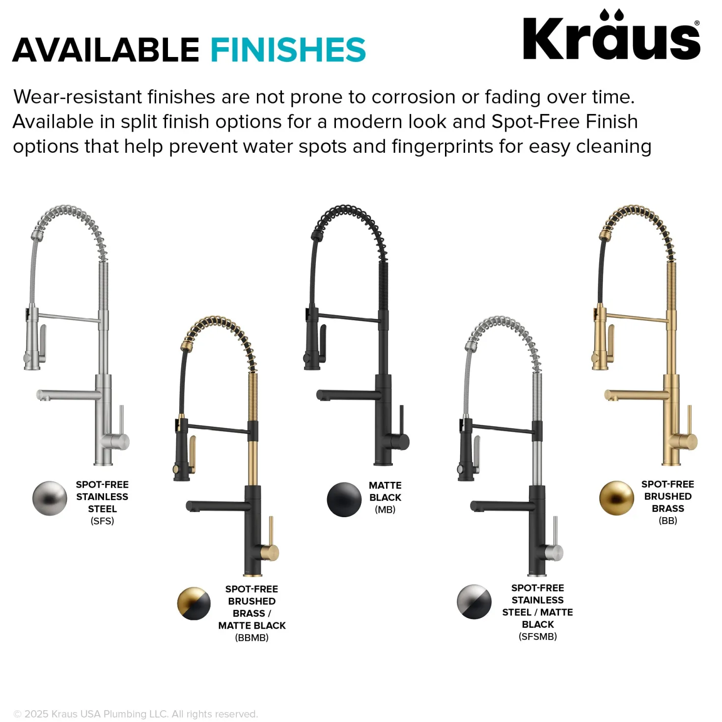 KRAUS Artec Pro 2-Function Single Handle Pull Down Kitchen Faucet in Brushed Brass & Matte Black