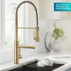 KRAUS Artec Pro 2-Function Single Handle Pull Down Kitchen Faucet in Brushed Brass