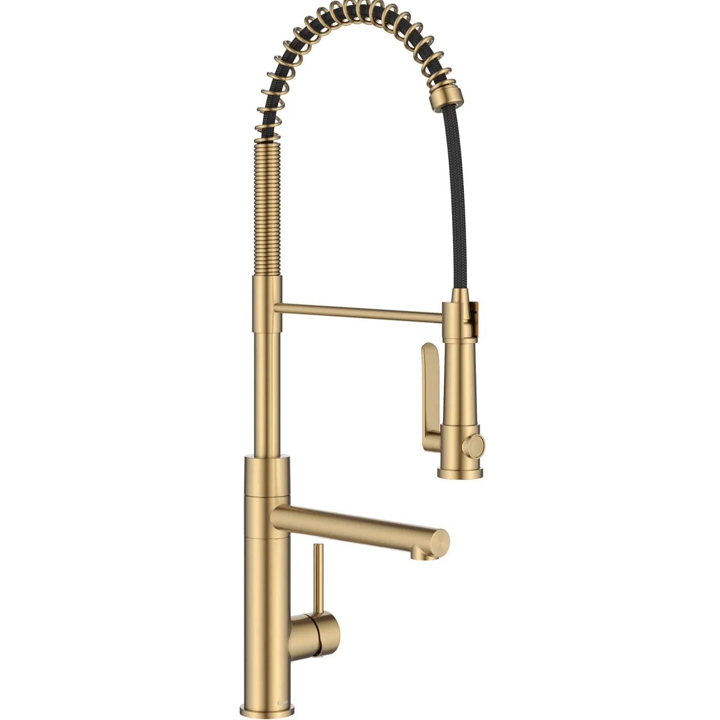 KRAUS Artec Pro 2-Function Single Handle Pull Down Kitchen Faucet in Brushed Brass