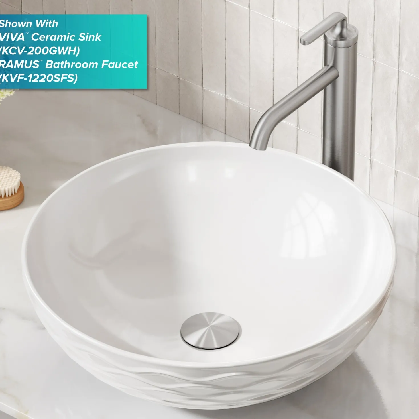KRAUS Bathroom Sink Pop-Up Drain with Extended Thread