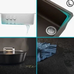 KRAUS Bellucci Workstation 30" Undermount Granite Composite Single Bowl Kitchen Sink with Accessories
