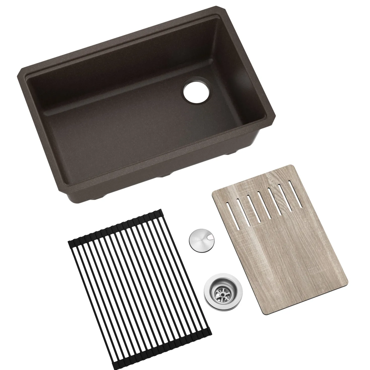 KRAUS Bellucci Workstation 30" Undermount Granite Composite Single Bowl Kitchen Sink with Accessories