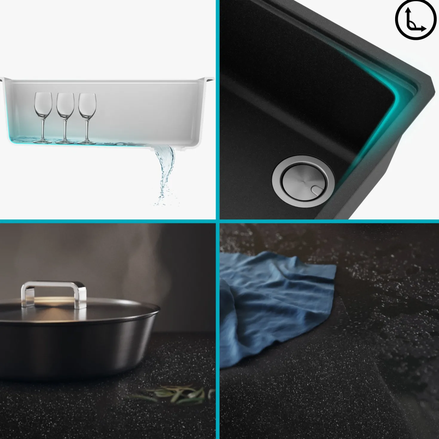 KRAUS Bellucci Workstation 30" Undermount Granite Composite Single Bowl Kitchen Sink with Accessories