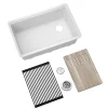 KRAUS Bellucci Workstation 30" Undermount Granite Composite Single Bowl Kitchen Sink in White with Accessories