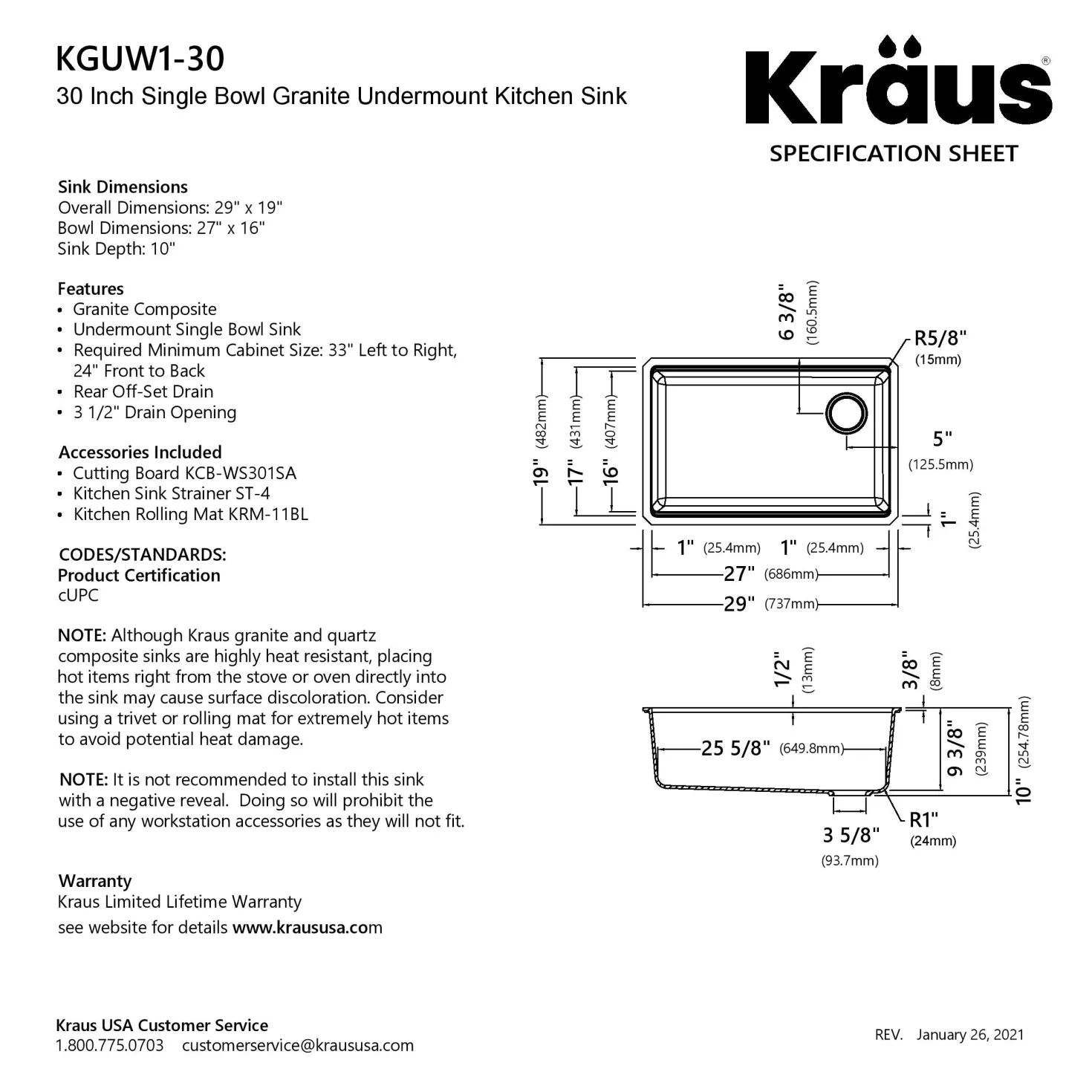 KRAUS Bellucci Workstation 30" Undermount Granite Composite Single Bowl Kitchen Sink in White with Accessories