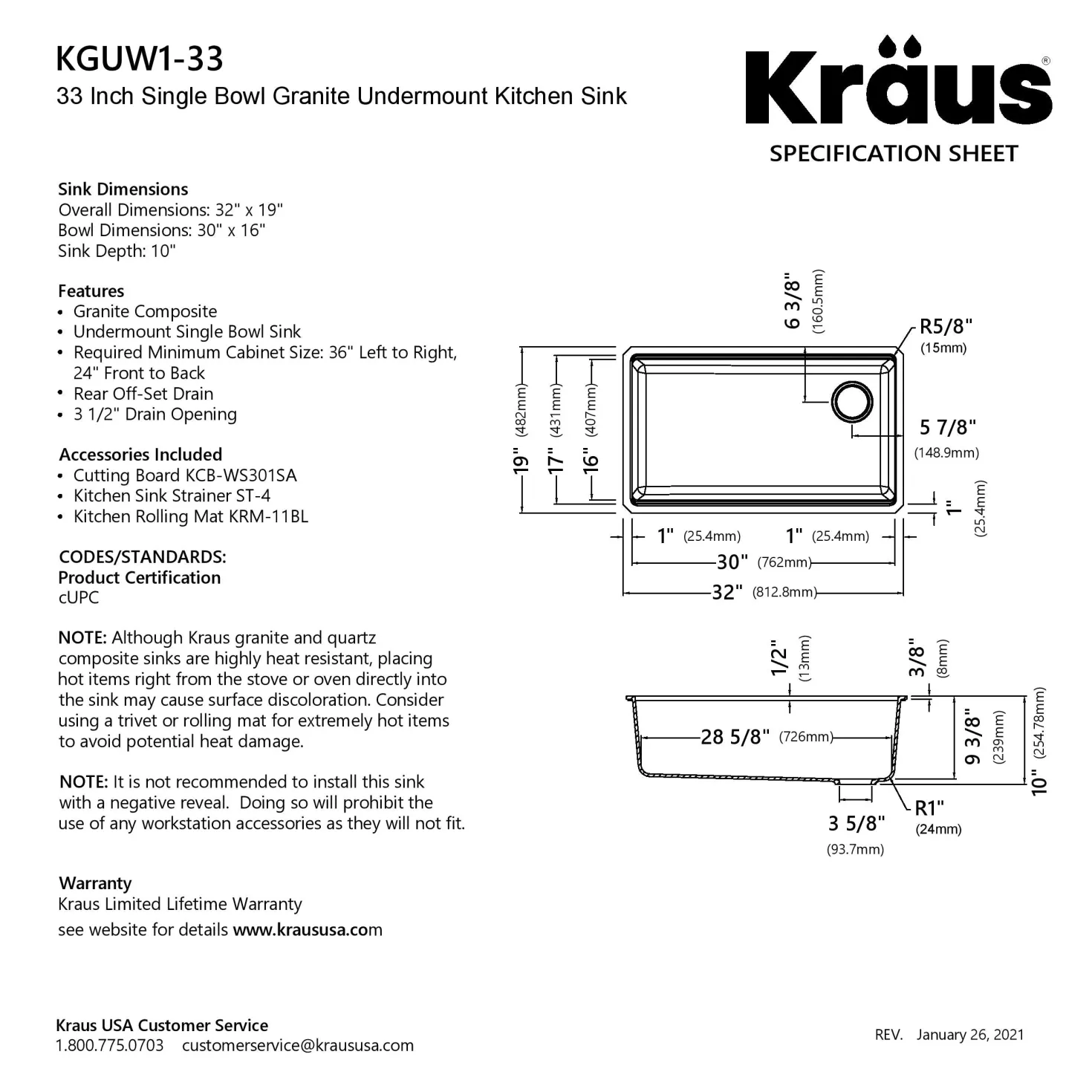 KRAUS Bellucci Workstation 33" Undermount Granite Composite Kitchen Sink in White with Accessories