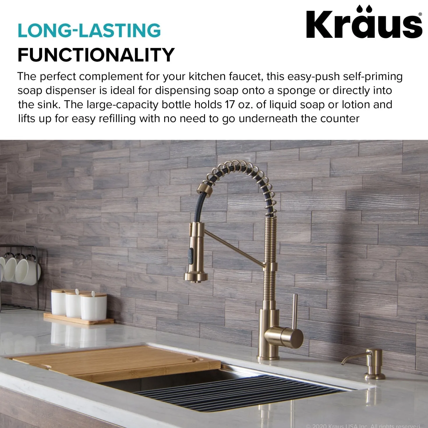 KRAUS Boden Kitchen Soap & Lotion Dispenser in Spot Free Antique Champagne Bronze