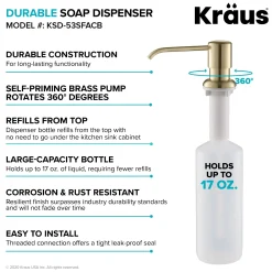 KRAUS Boden Kitchen Soap & Lotion Dispenser in Spot Free Antique Champagne Bronze
