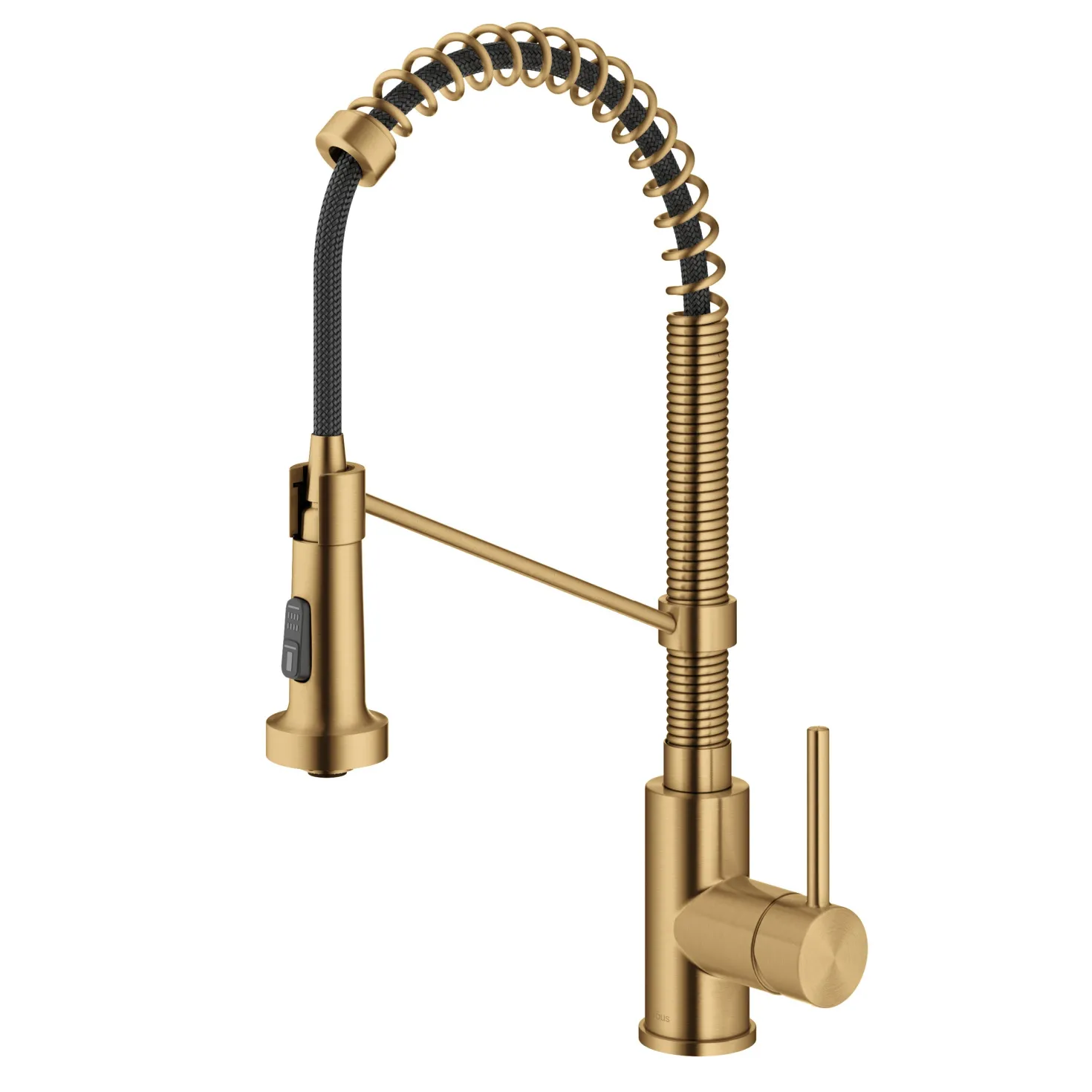 KRAUS Bolden Commercial Style Pull-Down Single Handle 18-Inch Kitchen Faucet in Brushed Brass
