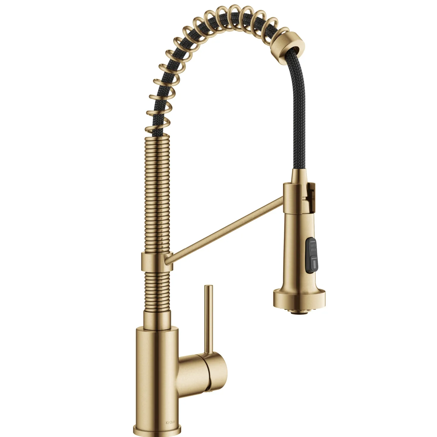 KRAUS Bolden Commercial Style Pull-Down Single Handle 18-Inch Kitchen Faucet in Brushed Brass