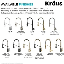 KRAUS Bolden Commercial Style Pull-Down Single Handle 18-Inch Kitchen Faucet in Brushed Brass