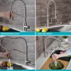KRAUS Bolden Commercial Style Pull-Down Kitchen Faucet and Purita Water Filter Faucet Combo in Spot Free Antique Champagne Bronze
