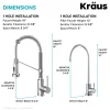 KRAUS Bolden Commercial Style Pull-Down Kitchen Faucet and Purita Water Filter Faucet Combo in Chrome