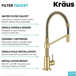 KRAUS Bolden Drinking Water Filter Faucet in Brushed Brass