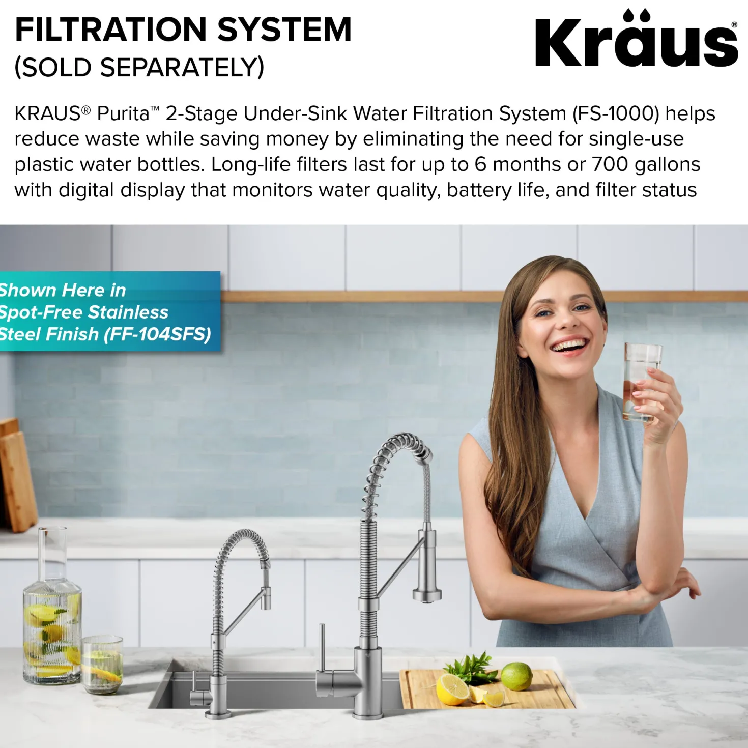 KRAUS Bolden Drinking Water Filter Faucet in Brushed Brass