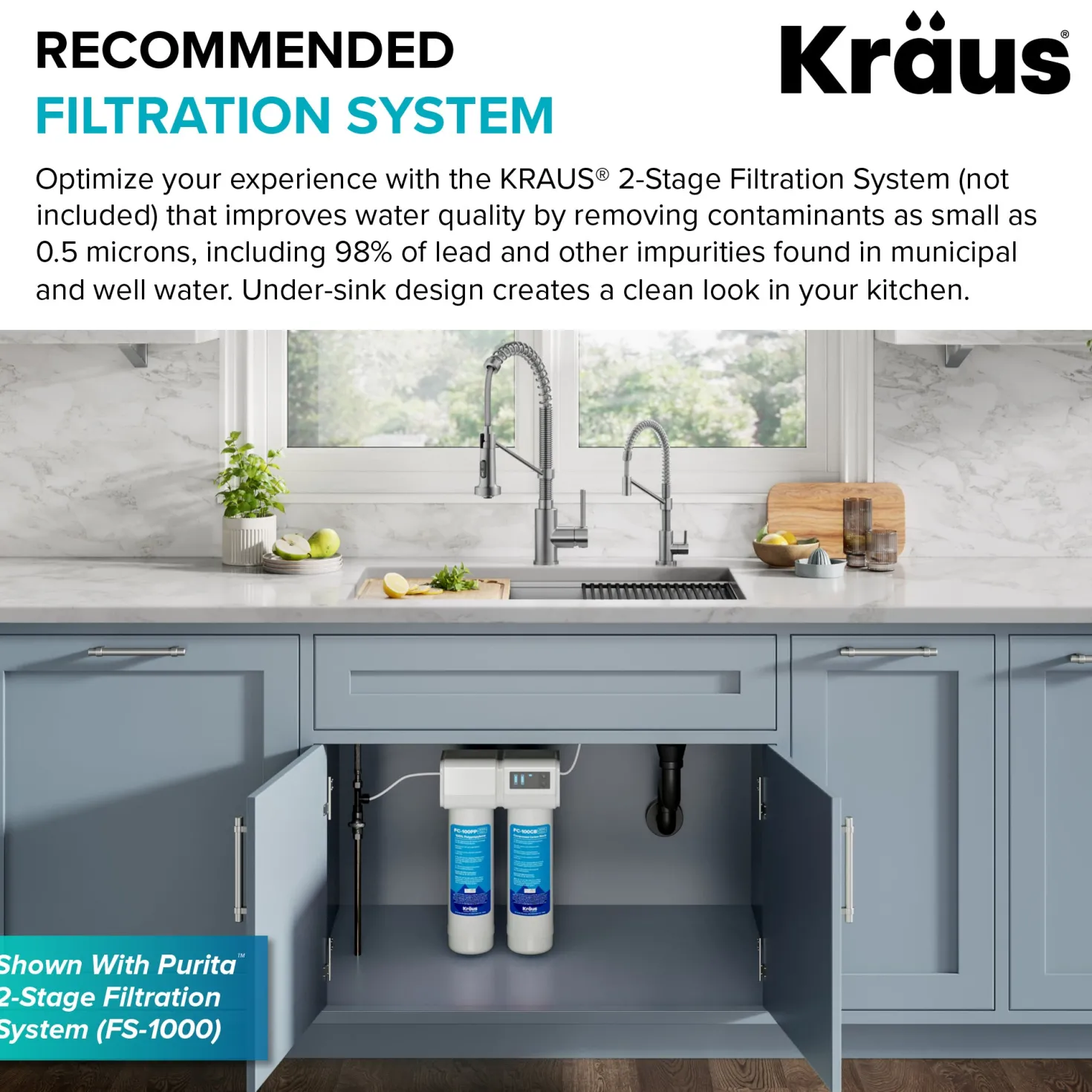 KRAUS Bolden Drinking Water Filter Faucet in Brushed Brass