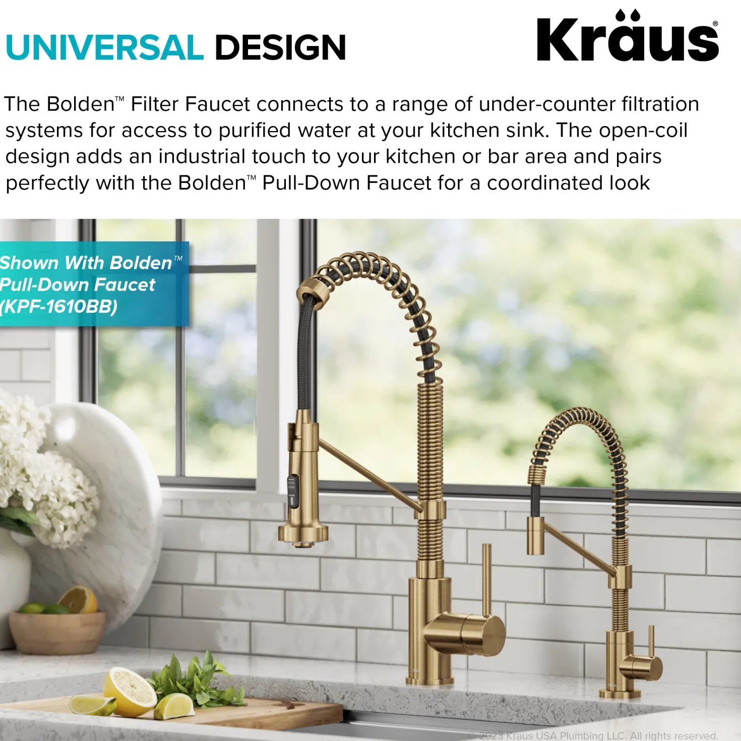 KRAUS Bolden Drinking Water Filter Faucet in Brushed Brass